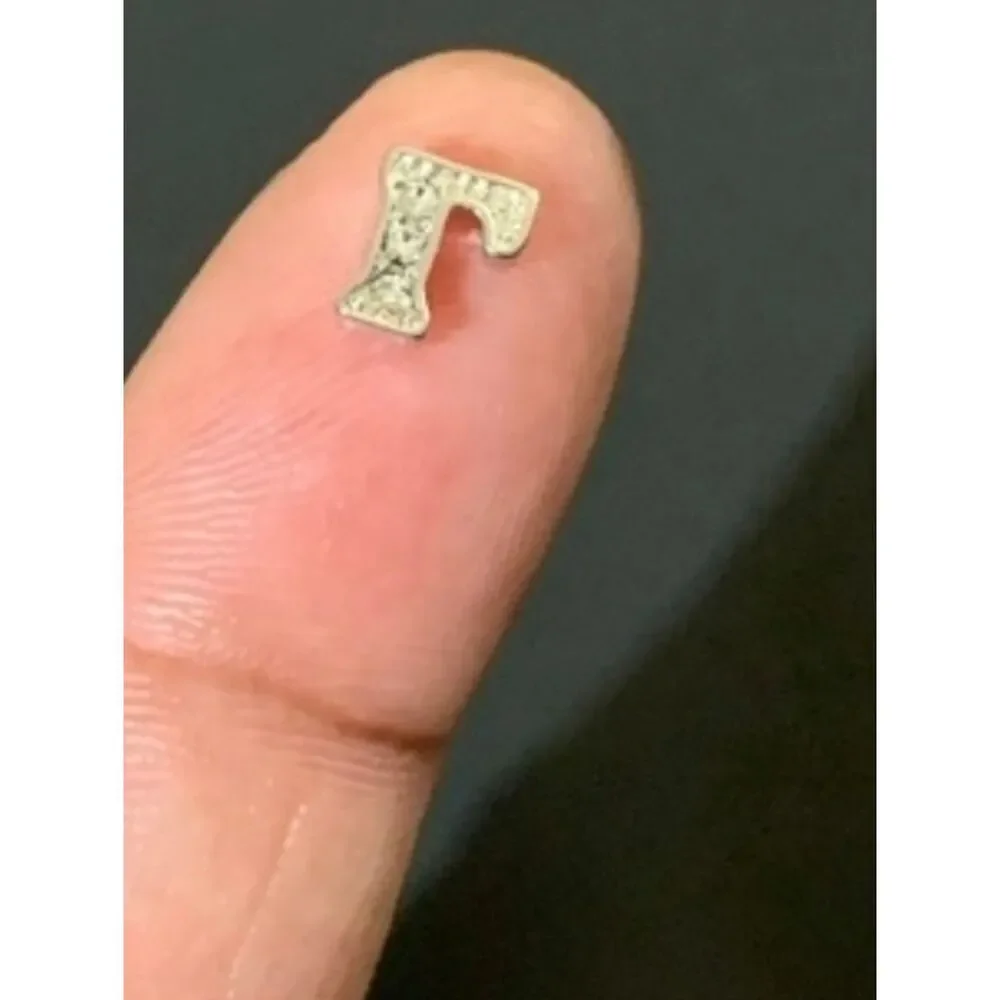 Rhinestone Letter P Floating Locket Charm